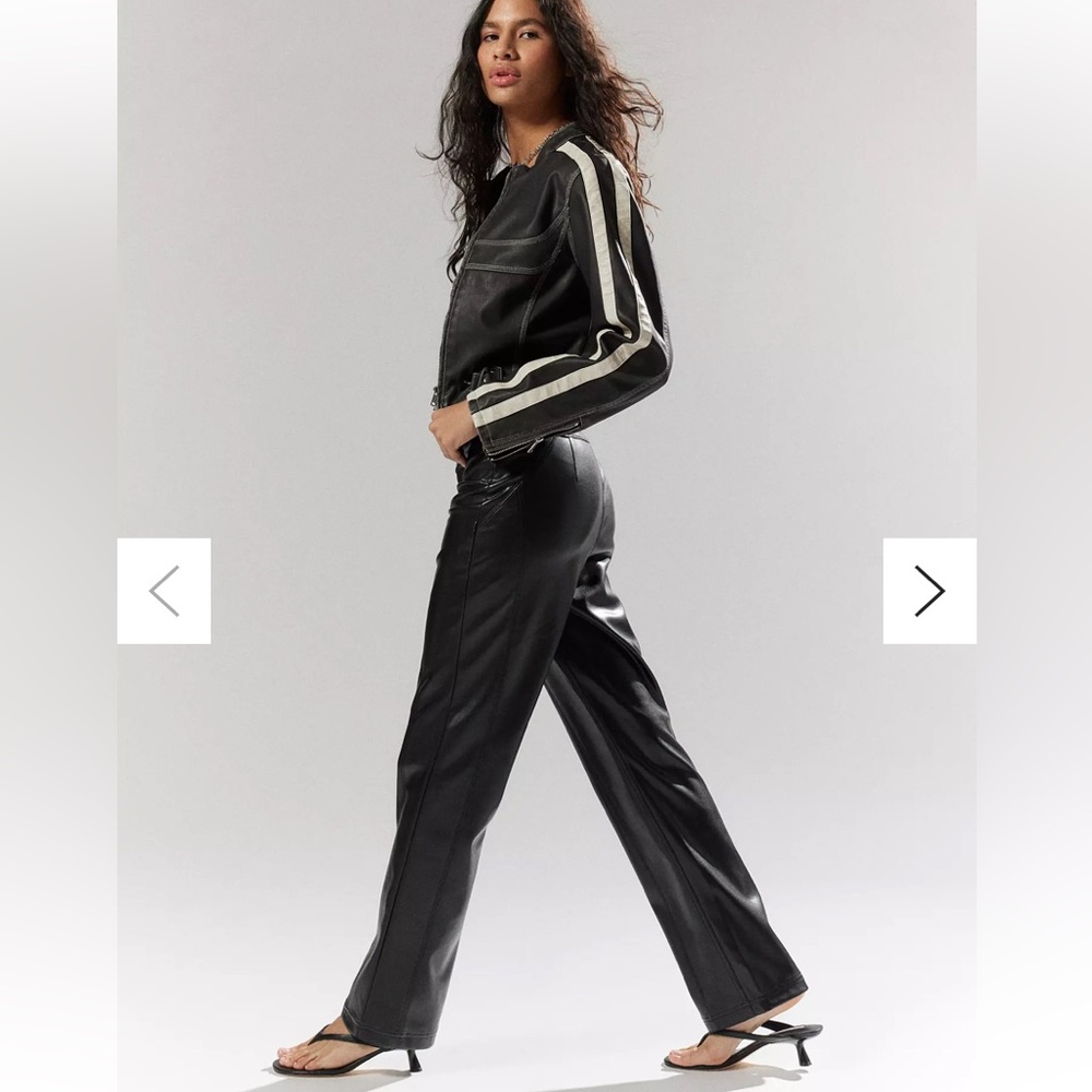 Urban Outfitters Silence and Noise Sydney Faux Leather Moto Pant Black NWOT